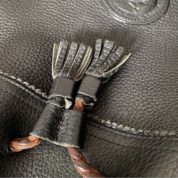 Dooney and Bourke Vintage Black Leather Pebbled Bucket Bag Purse - Picture 13 of 14